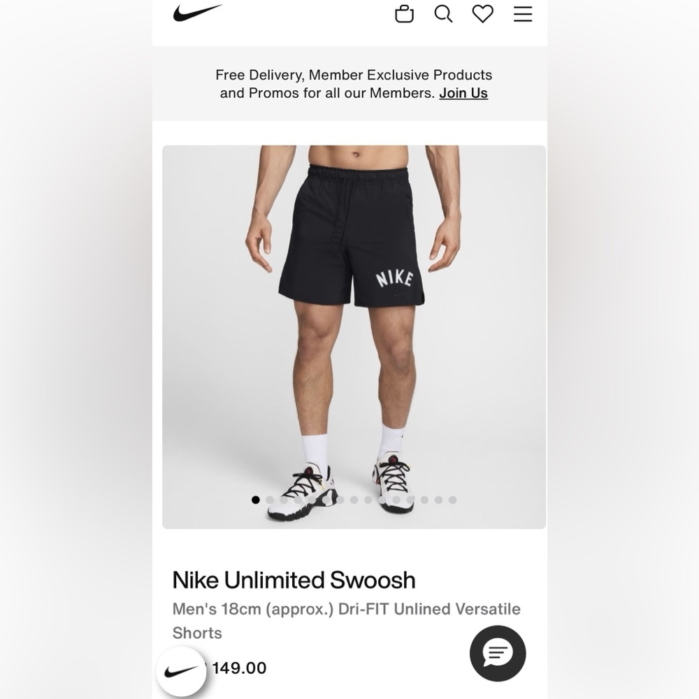 Nike Men's Black Unlimited Swoosh Dri-FIT Shorts